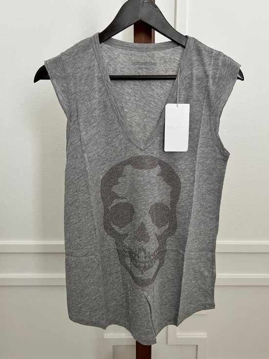 Zadig & Voltaire Tops - NWT - Zadig & Voltaire Brooklyn Strass T-shirts - Grey🩶